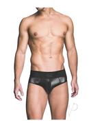 Prowler Red Wetlook Ass-less Brief - Small - Black
