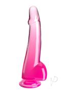 King Cock Clear Dildo With Balls 10in - Pink