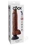 King Cock Vibrating Dildo With Balls 10in - Chocolate