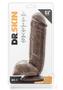 Dr. Skin Silver Collection Mr. D Dildo With Balls And Suction Cup 8.5in - Chocolate
